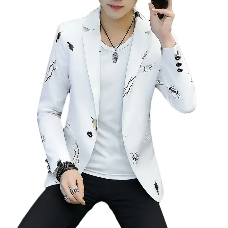 Men's Autumn Casual No Slit Printing Leisure blazer