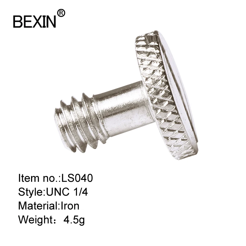 Camera Screw Set BEXIN LS040 Camera Screw D Shaft D-Ring 1/4" Mounting Screw for Camera Tripod Monopod or Quick Release (QR) Plate-5 Pack