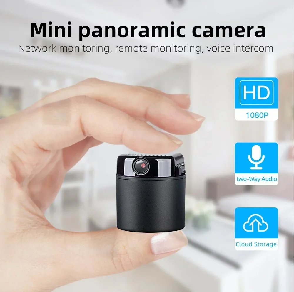 Description Picture 2 of itemMini 1080P HD Wifi Camera Battery Operated Small Wireless Cam 360 Degree Horizontal Rotation Security Mobile Fhone Monitoring