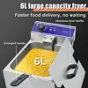Commercial Electric Deep Fryer Countertop Stainless Steel Deep Fryer w/ Temperature Control Single Large Tank French Fries 2