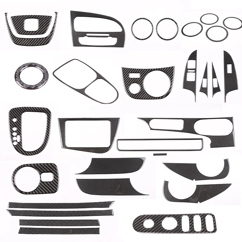 Car Stickers For Seat Leon 2008-2012 Center Console Gear Shift Panel Decor Steering Wheels Sticker Carbon Fiber Trim Car Accessories