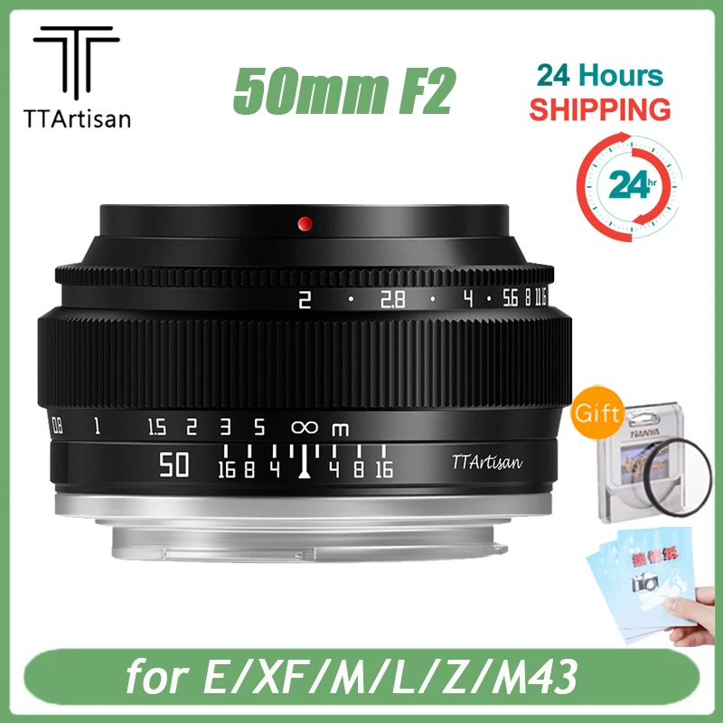 Ttartisan 50Mm F2 Prime Lens Per Sony E Mount Fujifilm Xf Canon M Leica L Nikon Z Panasonic Olympus M43 Obiettivo Della Fotocamera