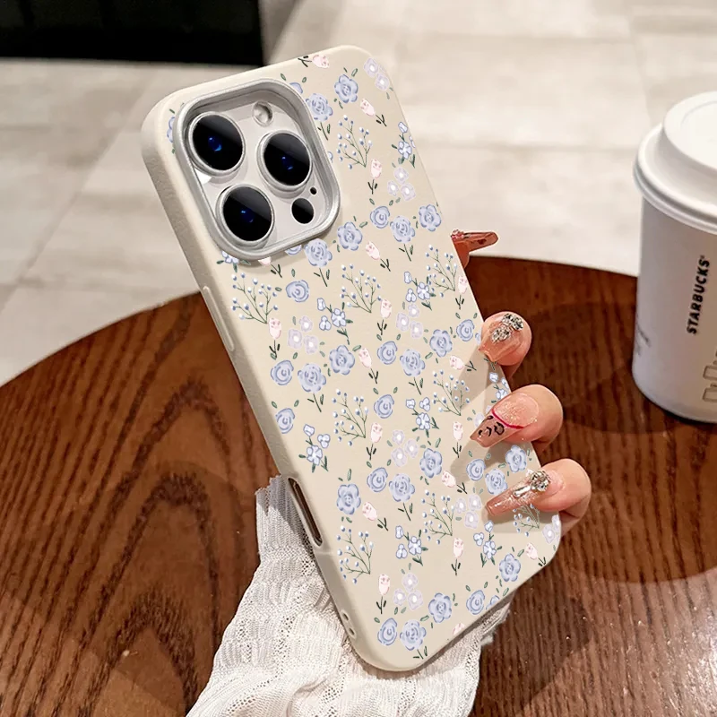 Green Leaf Pink Flower Soft Phone Case