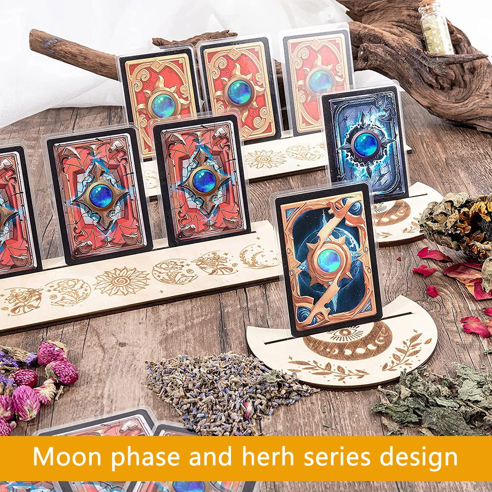 2pcs/set Moon Rectangle Shaped Wooden Card Stand Altar Tarot Cards Display  Holder Altar Wiccan Supplies Game Prop| | - AliExpress