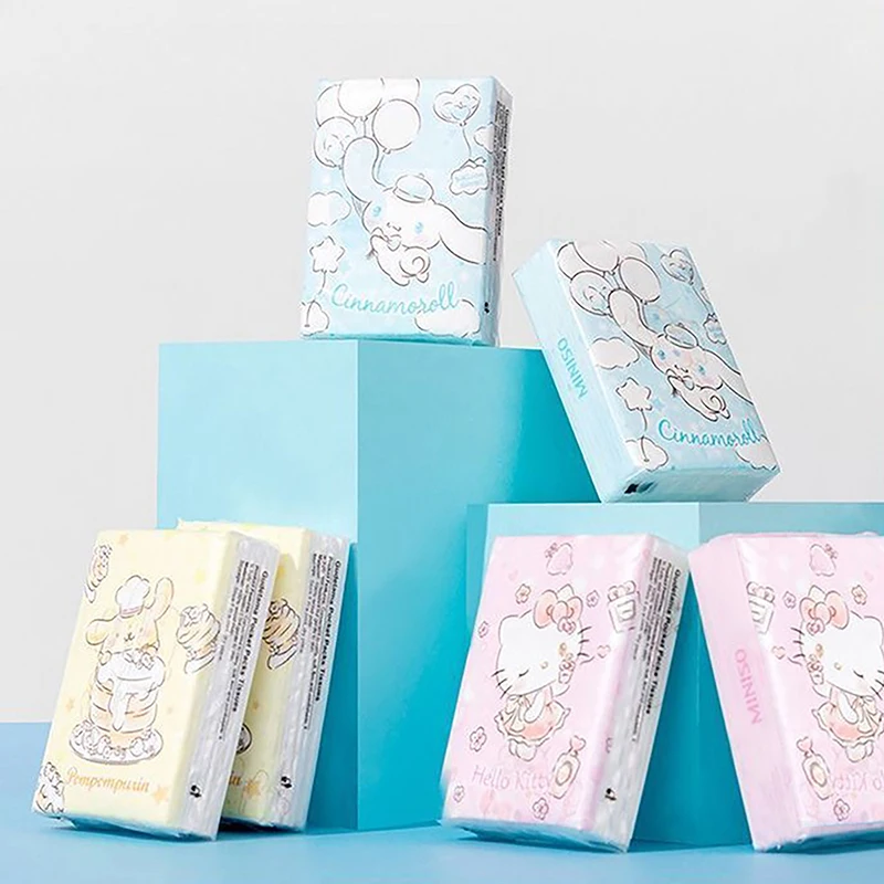 

9 шт. Sanrio салфетки Kawaii Hello Kitty мультфильм носовой платок с принтом милая девушка портативная туалетная бумага милый подарок девочке на день рождения