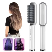 Multifunctional Hair Straightener Ptc Heating Fast Negative Ions Fluffy Hair Electric Hot Comb Straight Straightening Hair Brush 1