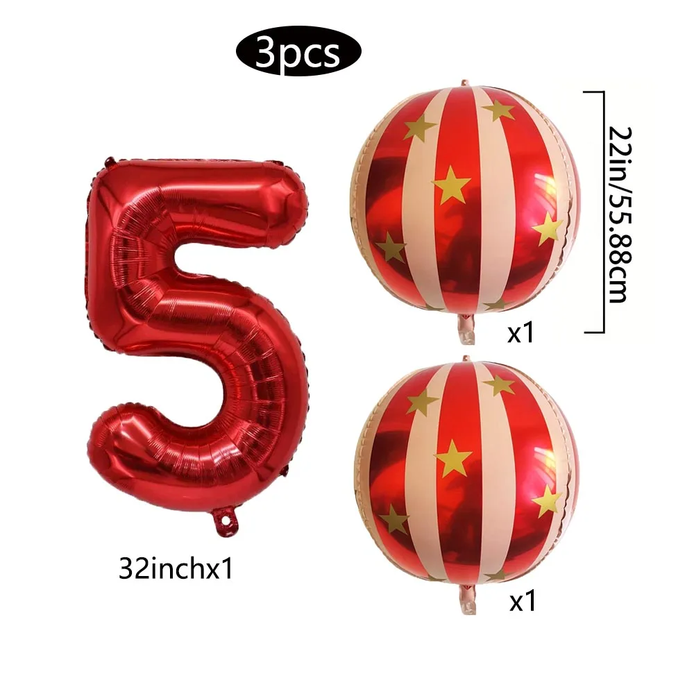 1Set 22 zoll Gestreiften Stern Rote Anzahl Folien Ballon Hause Dekoration Geburtstag Hochzeitstag Urlaub Weihnachten Decor DIY geschenke – Detail 7