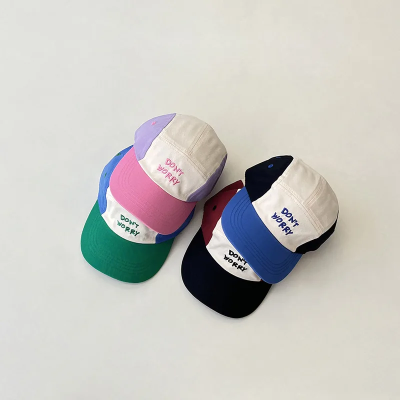 Gorras de baloncesto con letras para niños y niñas, gorro de béisbol con visera, moda coreana, primavera y otoño, 2024