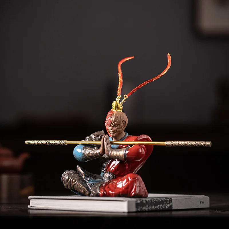 0019 Handmade Devil or Angel Monkey King Ceramic Ornaments Living Room Bedroom Desktop Decorations Creative Gifts Souvenirs