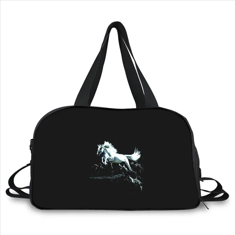 Horse 3D printing fashion trend portable large capacity multi function messenger bag travel bag