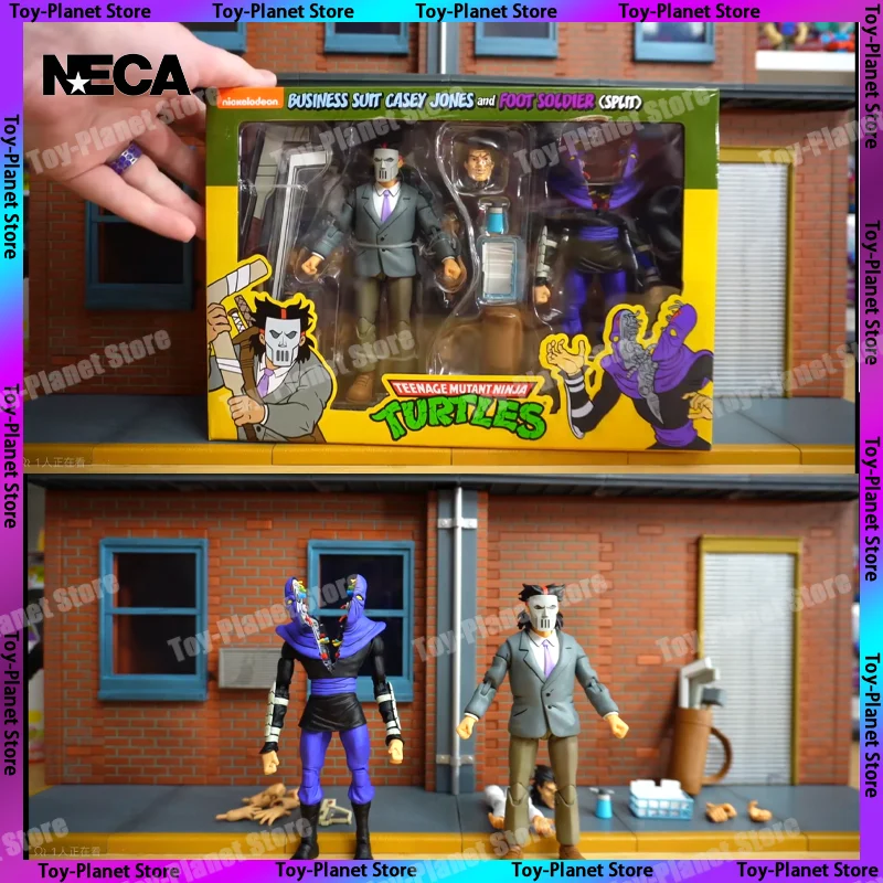 [Disponibile] Neca Tmnt Trustles Figures Business Suit Teddy Jones E Foot Soldier Split Anime Action Figure Statue Figurine Toys