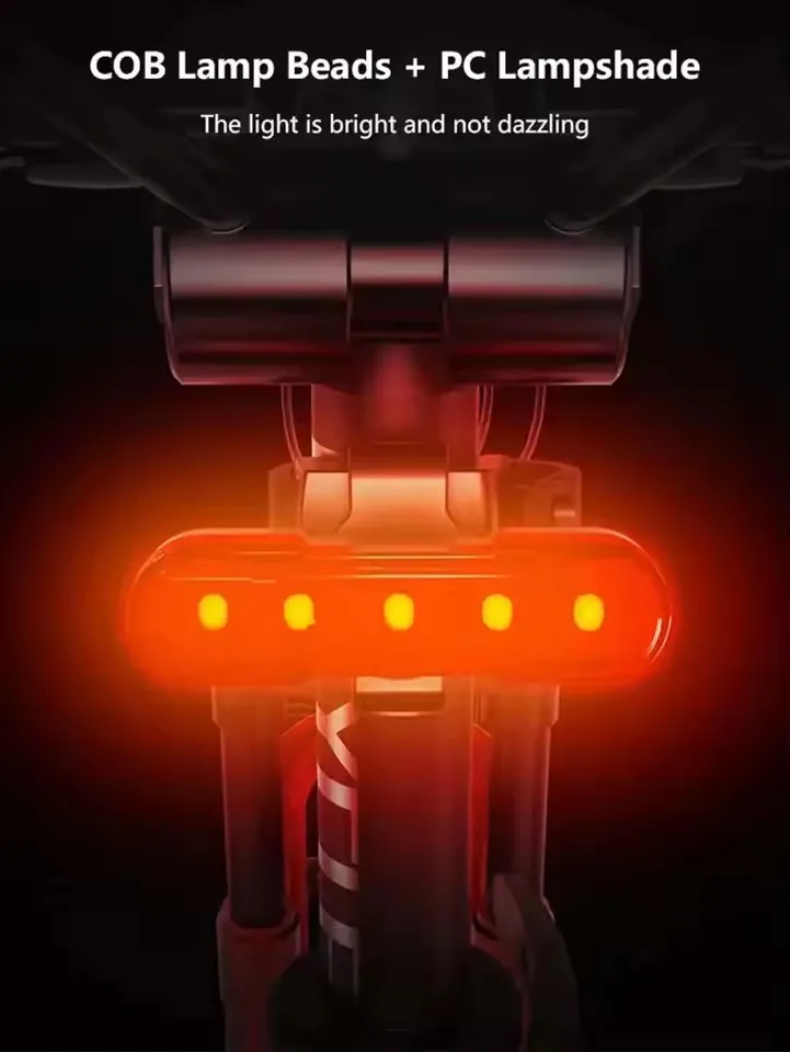 Luce Posteriore per Bicicletta, Fanale Posteriore USB Ricaricabile Impermeabile, Luce di Sicurezza per Ciclismo Notturno, Accessori MTB - immagine 3