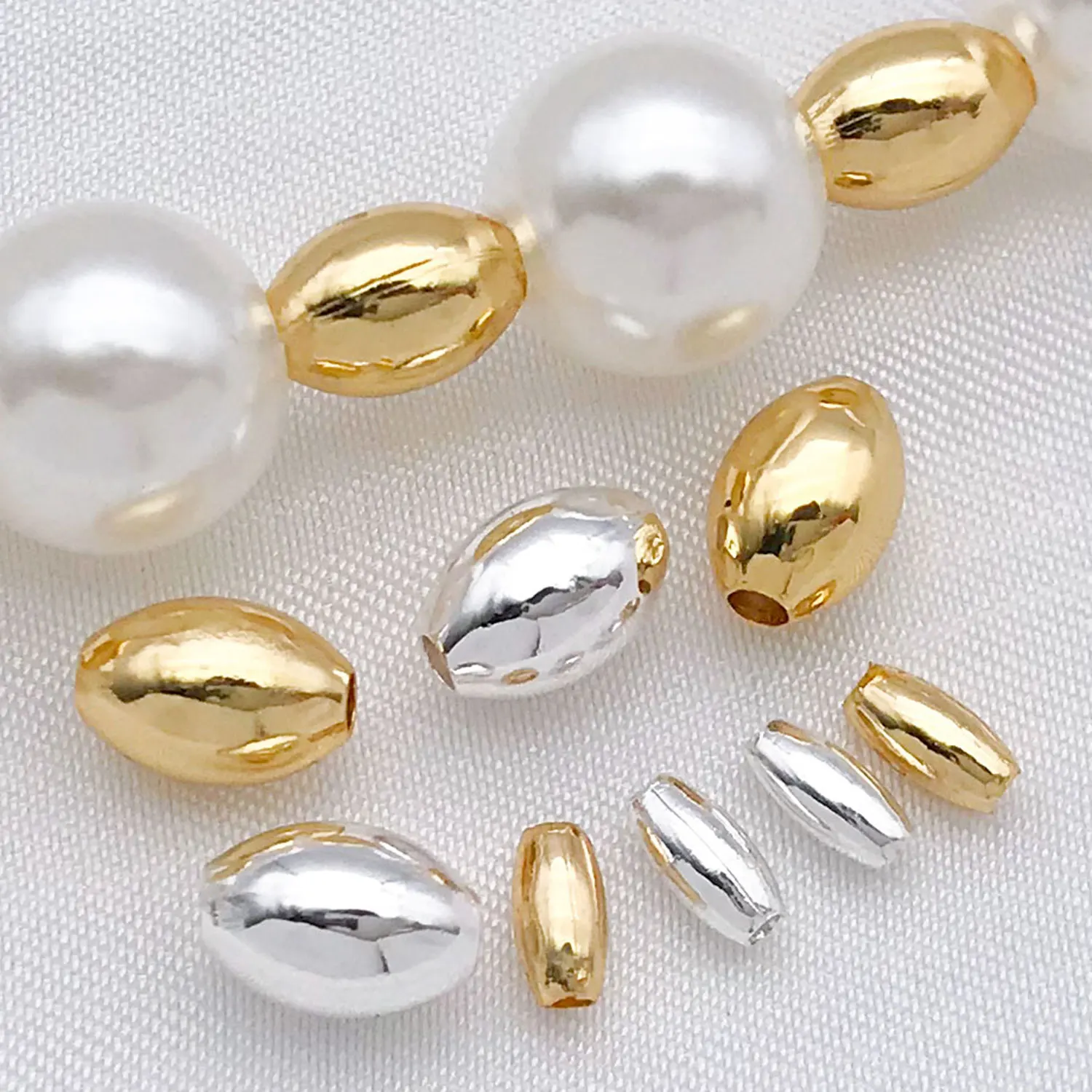 20 Stück 18K echt vergoldete Messingperlen, ovale Perlen, lose Perlen, Abstandsperlen für DIY-Armband, Halskette, Schmuckherstellung, Zubehör