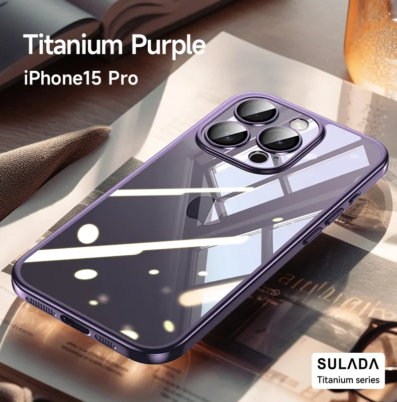 Custodia Per Telefono Color Titanio Per Iphone 14 15 Pro Max 14 15 Plus Cover Per Telefono Color Titanio Trasparente Per Pc Per Iphone 14 15 Promax
