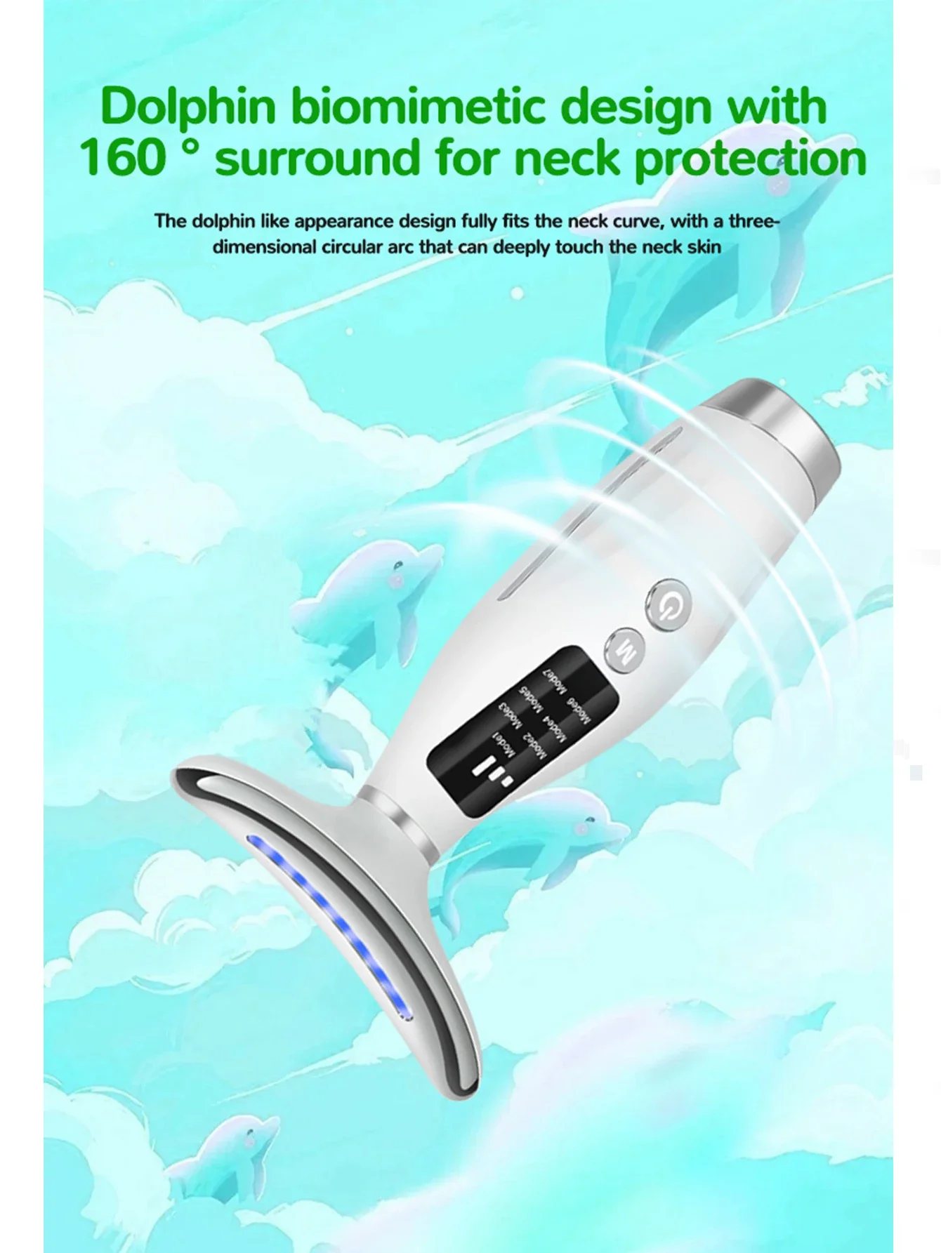 Appareil de beauté pour le cou avec luminothérapie et 7 vitesses_voghion.com