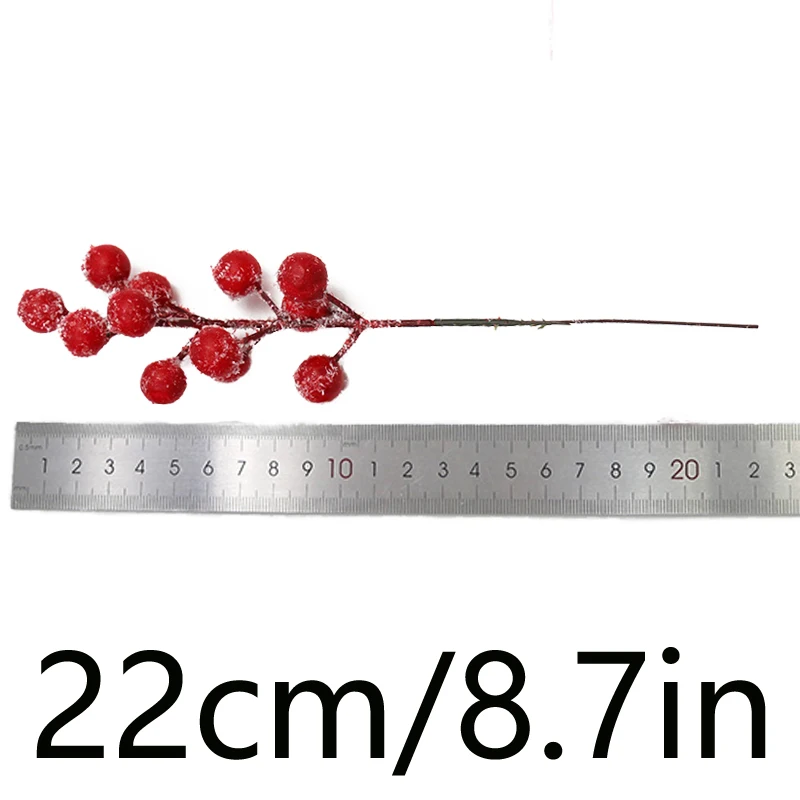 (10 pieces/bag) 22cm snowflake simulation berry skewer Christmas tree outdated New Year celebration room vase decoration