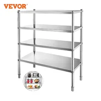 VEVOR Storage Shelf 4/5-Tier Storage Shelving w/Adjustable Height Unit Stainless Steel Garage Shelf for Kitchen Warehouse Garage 1