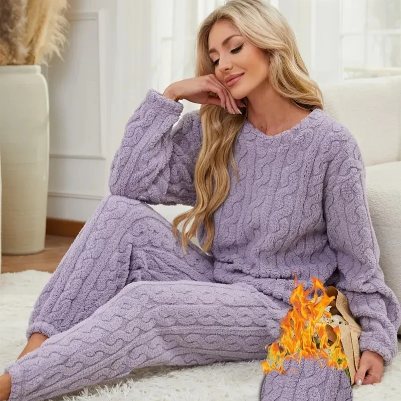 Soft Warm Fleece Women's Winter Pajama Set