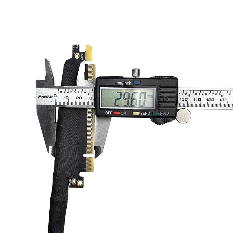 PCIe 5.0 x16 Gen5 Riser-Kabel 64Gbps, 6-lagiges PCB, versilbertes GPU-Verlängerungskabel für Grafikkarten – Detail 40