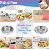 Kids Play Kitchen Toys Pots and Pans 13/15/20pcs Stainless Steel Mini Cookware Playset Pretend Cooking Utensils for Kids 3