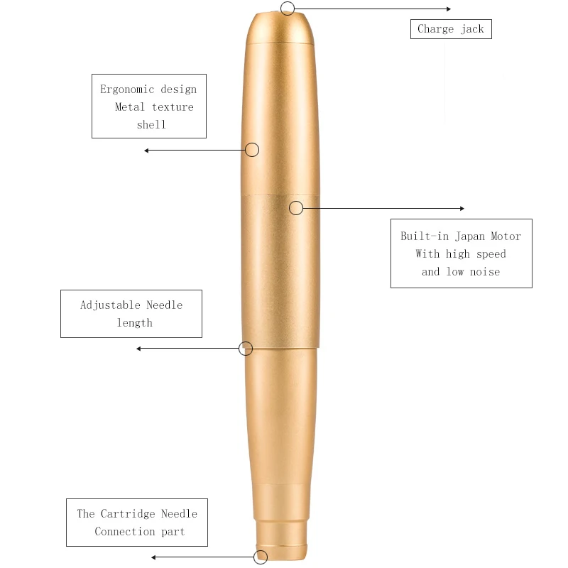 タトゥーマシンプロフェッショナルシルバーアルミニウムスイスモーター