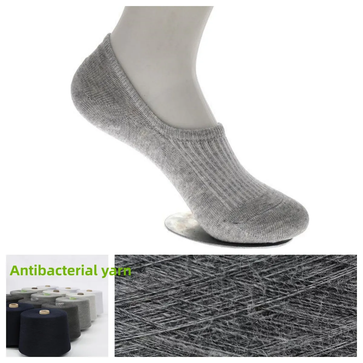 

Silver Fiber Socks Anti-Odor & Anti-bacterial Moisture Wicking for Men's Socks,6Pairs