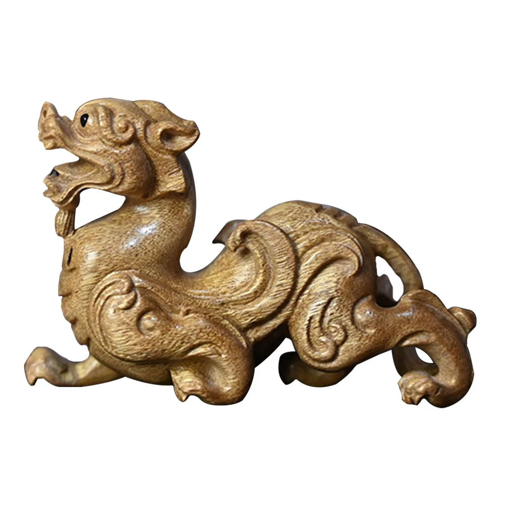 

Ornament Wooden Craft Statue Accessories Desktop Home Decor Golden Phoebe