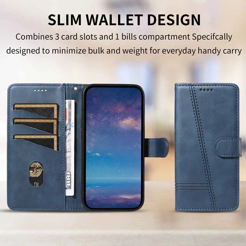 Premium Flip Leather Wallet Case with Magnetic Stand and Card Holder