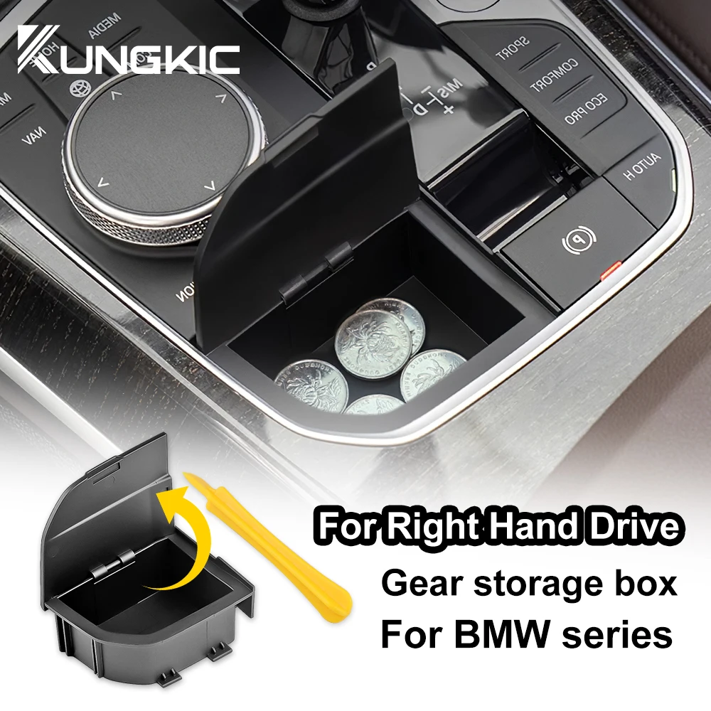 Boîte De Rangement Pour Console Centrale BMW X3 G01 / X4 G02 / IX3 - Organiseur Avec Tapis Antidérapant, ABS Noir - Accessoire Auto Pratique - 7