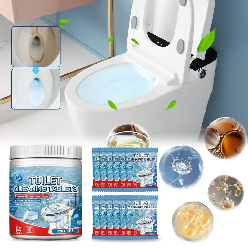 Toilet Tank Cleaner Tablets 12 Pcs Toilet Bowl Cleaners Efficient Tablets Safe Bowl Cleaner Refills For