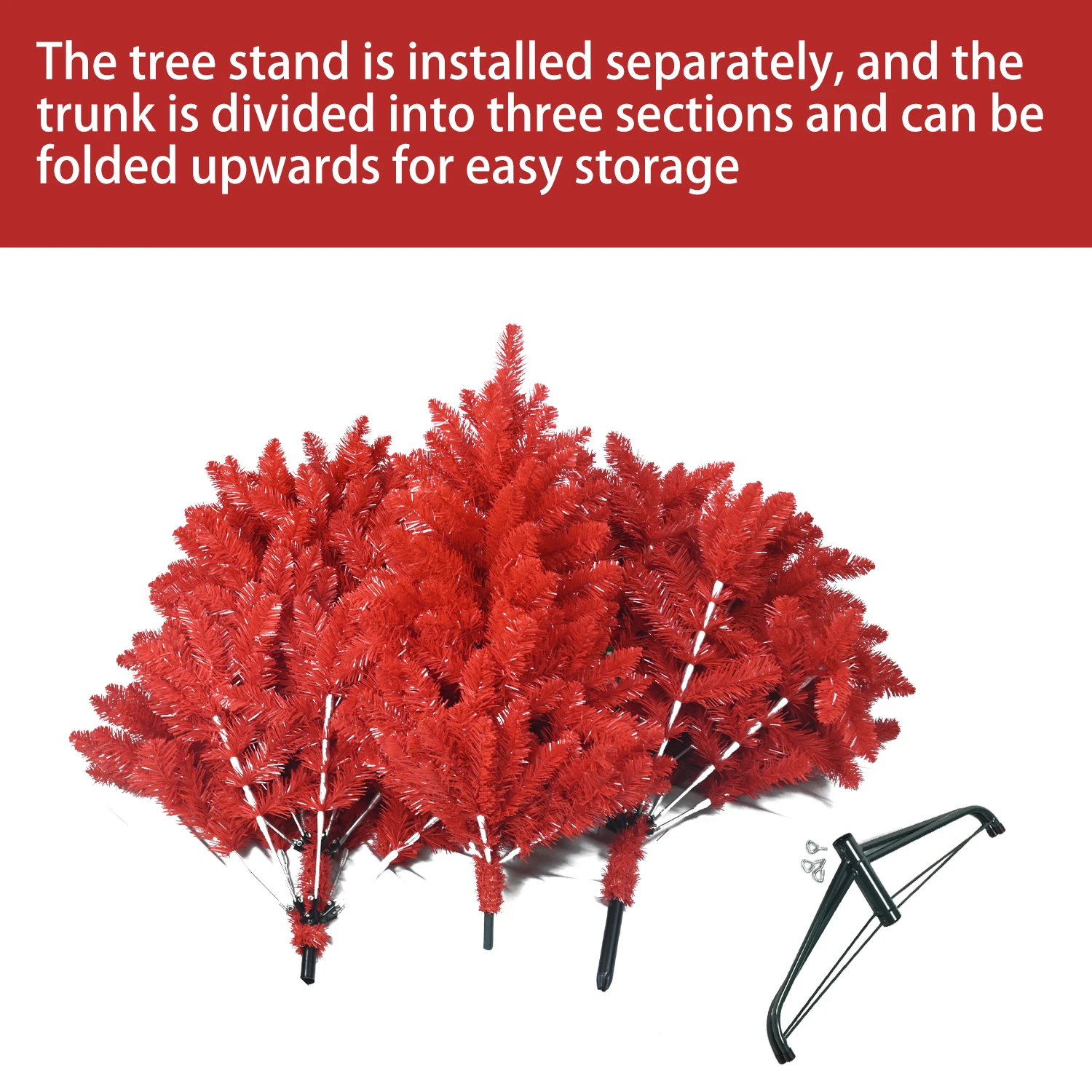 Artificial PVC Christmas Tree with Sturdy Metal Stand Perfect for Home and Holiday Decorations