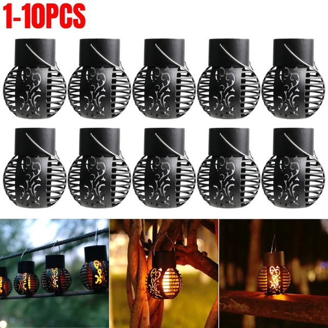 LED Outdoor Solar Licht Garten Licht Hängen Kronleuchter Lampe Hohl Garten  Dekoration Flamme Lampe Solar Laterne Ornament - AliExpress