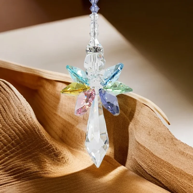 Rainbow Crystal Angel Suncatcher Home Wedding Car Decor