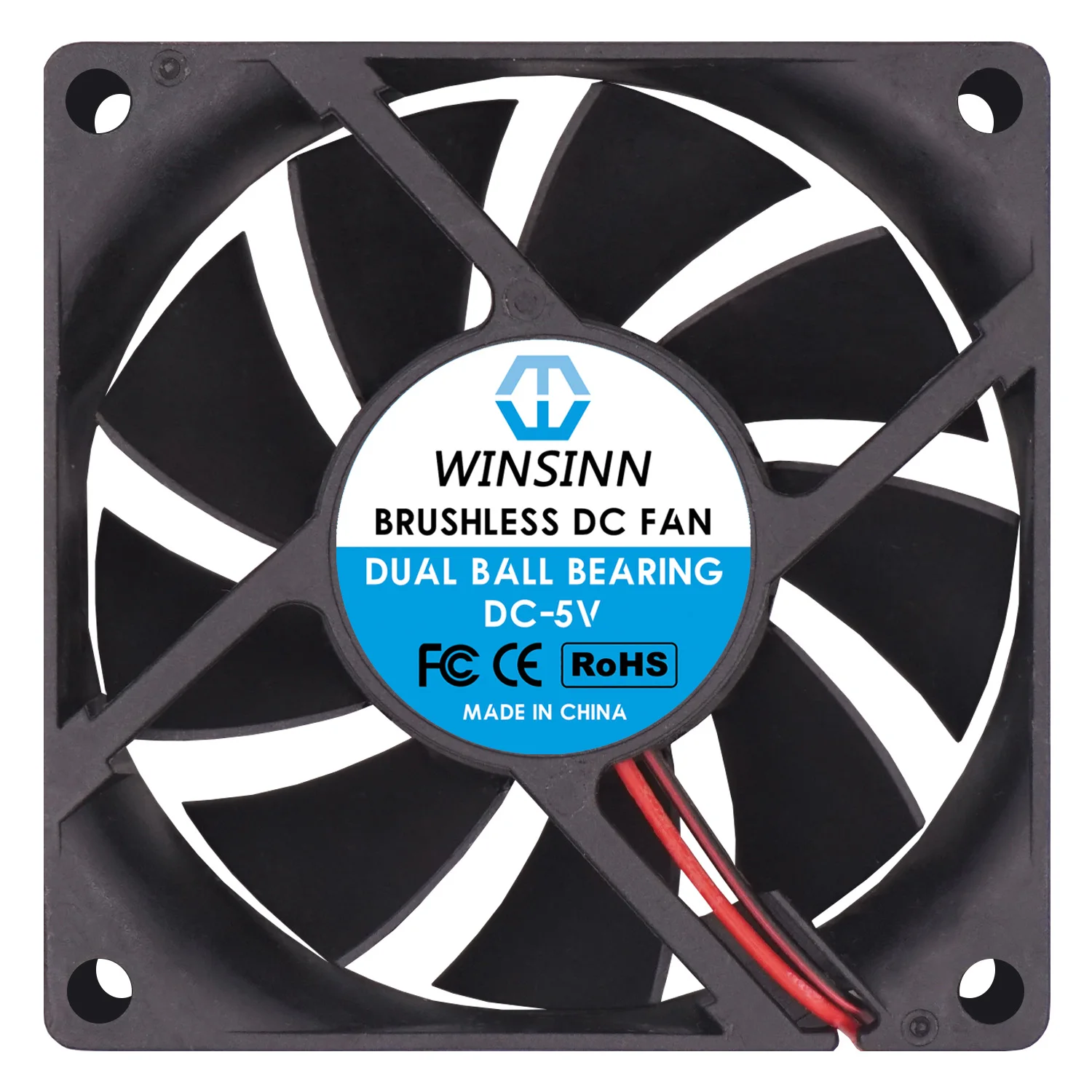 WINSINN DC 60mm ventilator 24V 6020 dubbele kogellagers 24 volt borstelloze koeling 60 x 20 mm 2PIN (verpakking van 4