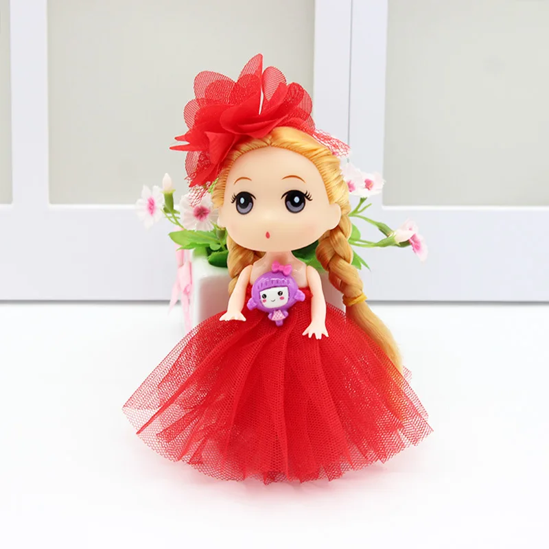 1PC Cute Confused Wedding Dress Doll Mini Princess Dolls for Girls Princess Toy Dolls for Dollhouse Key Pendant Christmas Gifts