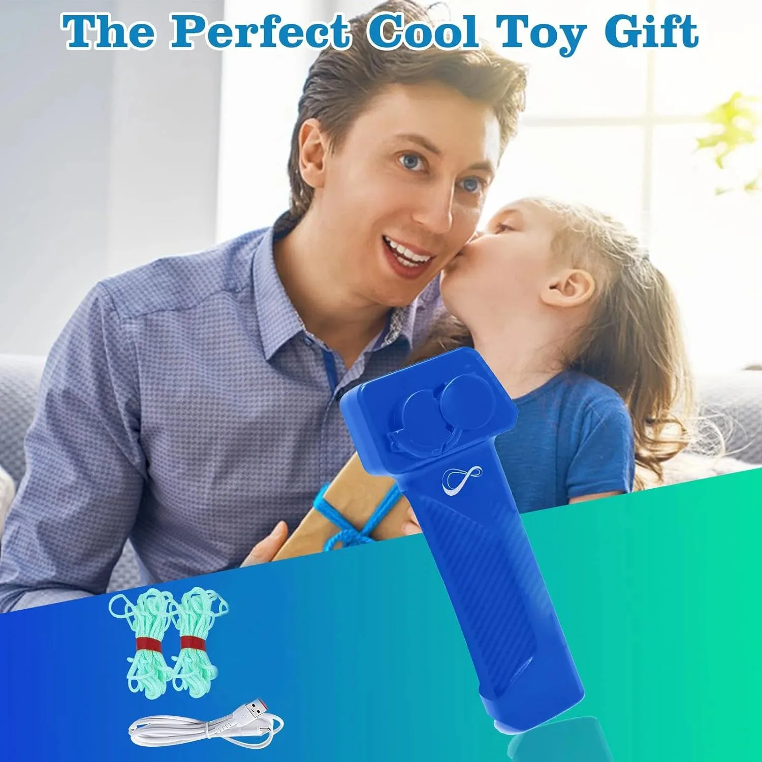 String Launcher Toy Glow-in-the-Dark Rope Launcher Electric Toys Decompression Rope Handheld Adjustable Speed