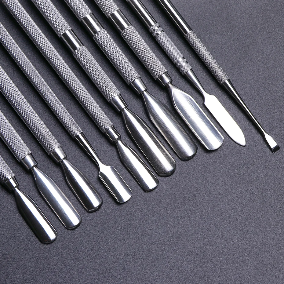 10 Type Double-sides Stainless Steel Nail Art Pusher Manicure Cutter Cuticle Nail Pedicure Care Dead Skin Trimmer Tool LY34-43