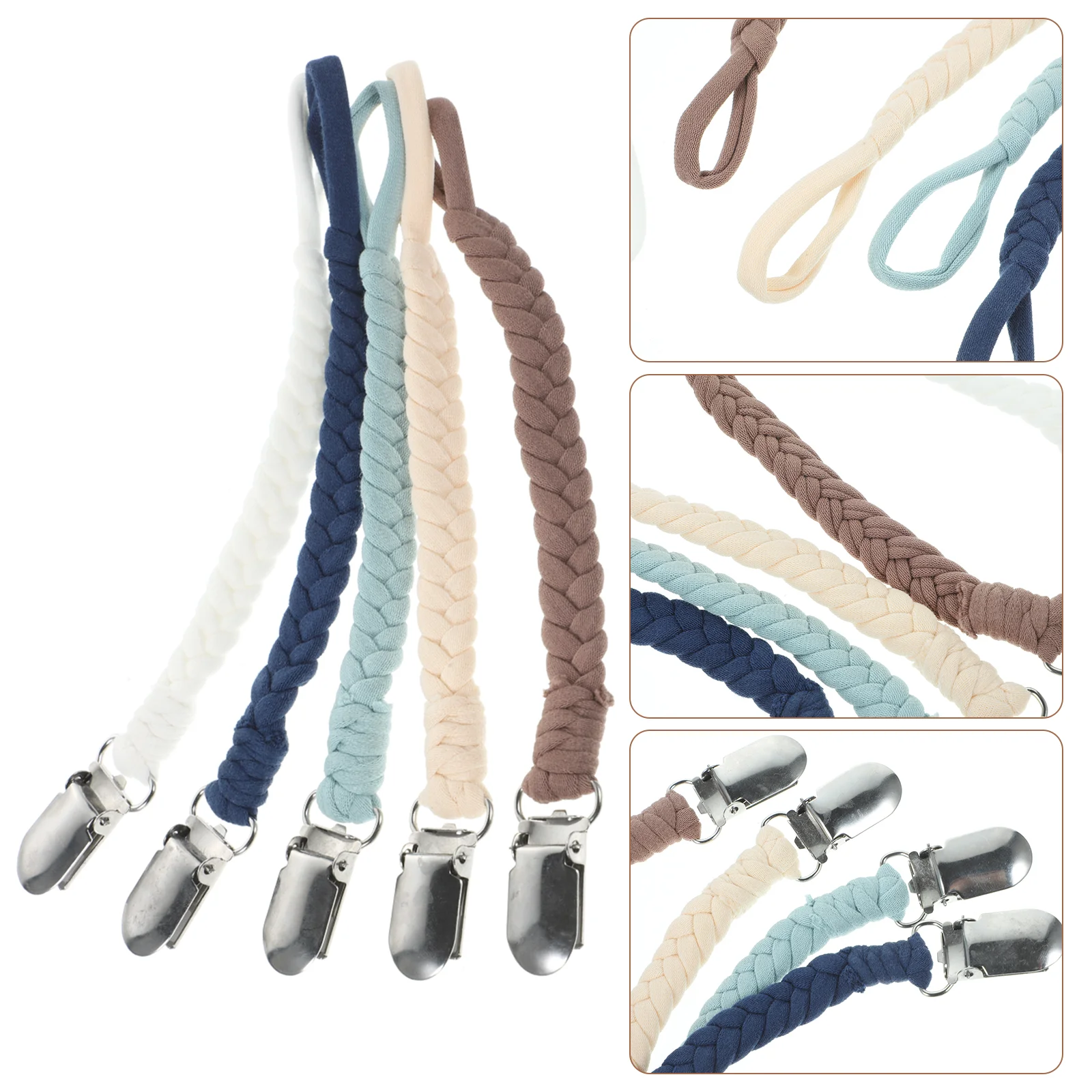 

6 Pcs Anti-drop Pacifier Clip Infant Leash Holder for Clips Baby Girl Pacifiers Teether Cotton