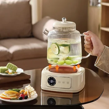 1.5L Health Kettle Temperature Adjust Glass Tea Maker MultiFunction Office Appointment Flower Teapot Portable Electric Hot Cup 1