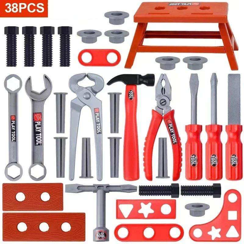 Pretend Tools Kit Kids Play Repair Tool Set Plastic Construction Toys Screwdrivers 38PCS