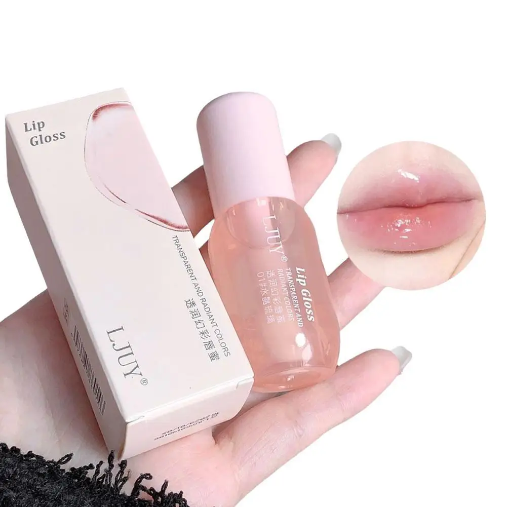 Crystal Jelly Lip Oil Hydrating Plumping Lips Coat Lipstick Lipgloss Tint Clear Lip Plumper Serum Transparent Fruit Gloss lip makeup lip glaze lip tint lip gloss lip oil lip plumper