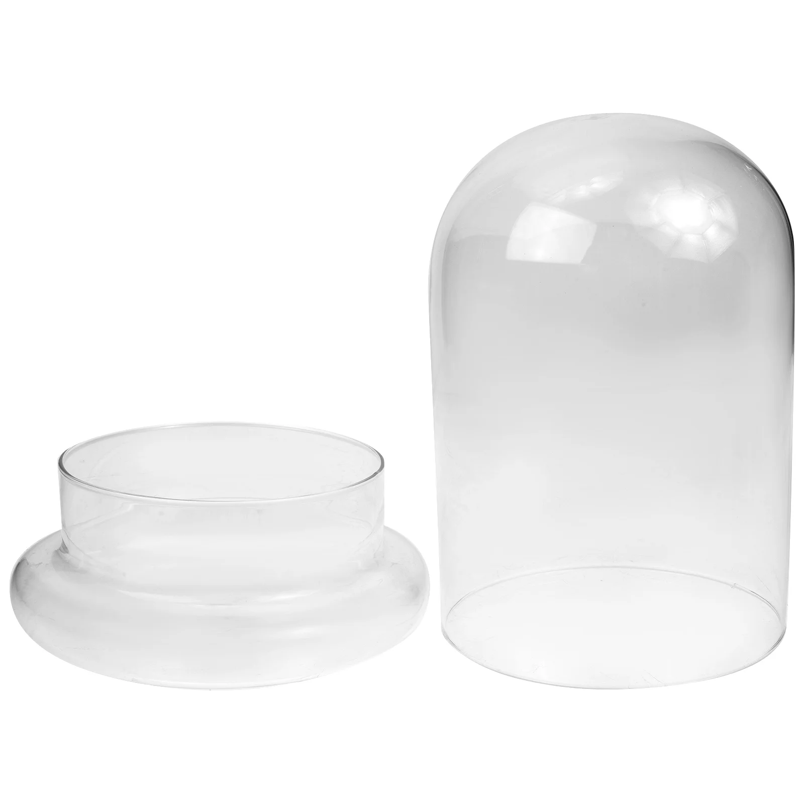 

Clear Flower Glass Cover Dome Glass Cloche Cover DIY Display Flower Vase Plant Micro-Landscape Cover Cover With Base 15cmX20cm