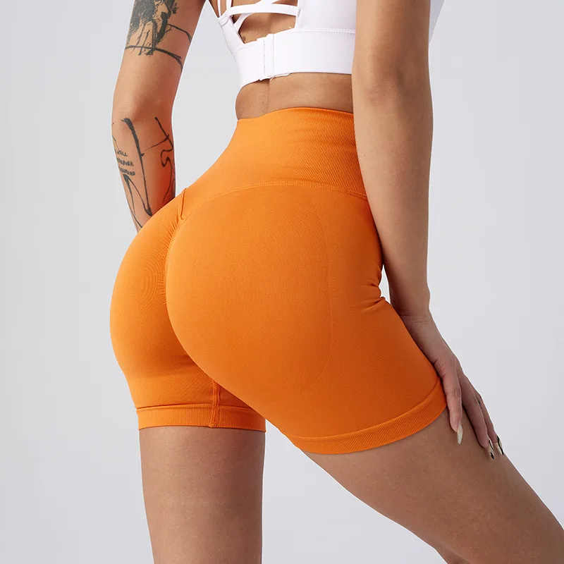 

Solid Color High Waist Yoga Ultrashort Leggings Soft Women Gym Athletic Tight Sport Short Compression Comprehensive Training Jog