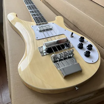 BASS electric guitar 4 string Wood Color White Pickguard Maple Neck Ship From US Free Shipping