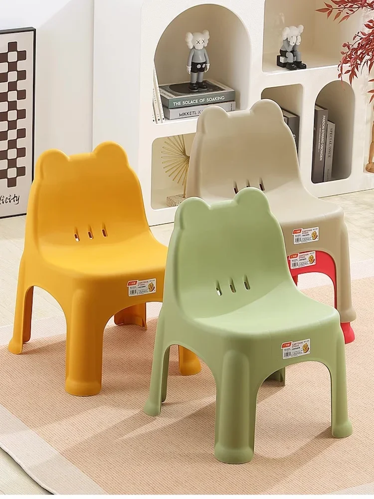 Stackable Plastic chair for kids Anti slip desk chair for girls Children Portable chairs kids Space saving furniture