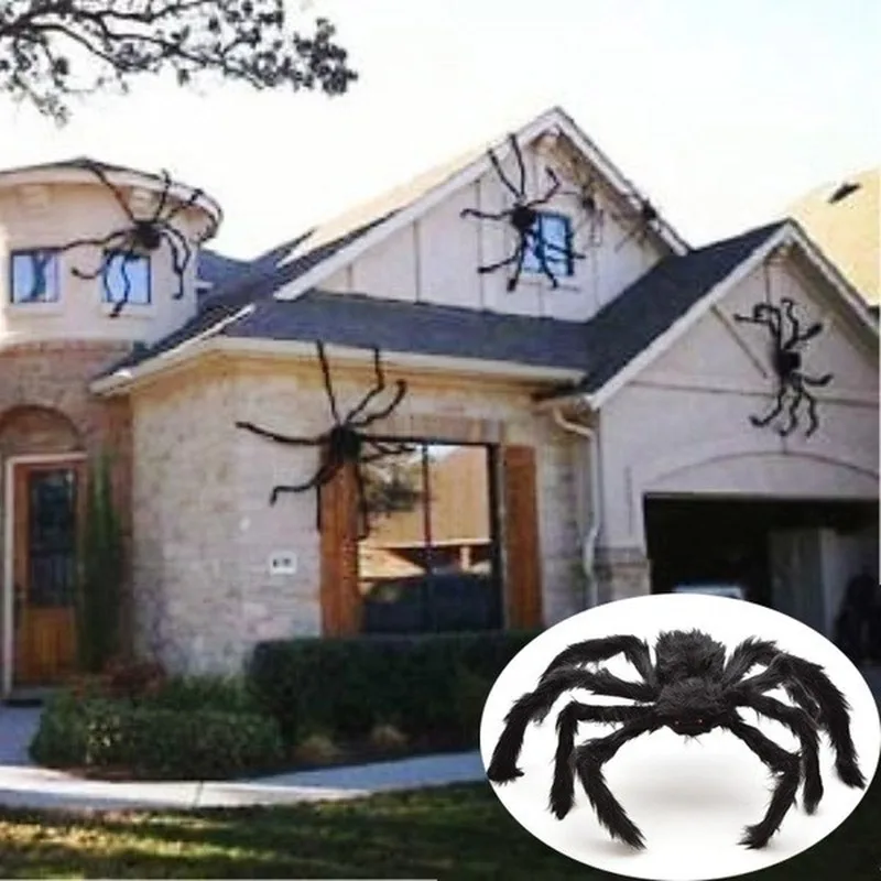 

30cm/50cm/75cm/90cm/125cm/150cm/200cm Black Spider Halloween Decoration Haunted House Prop Indoor Outdoor Giant Decor