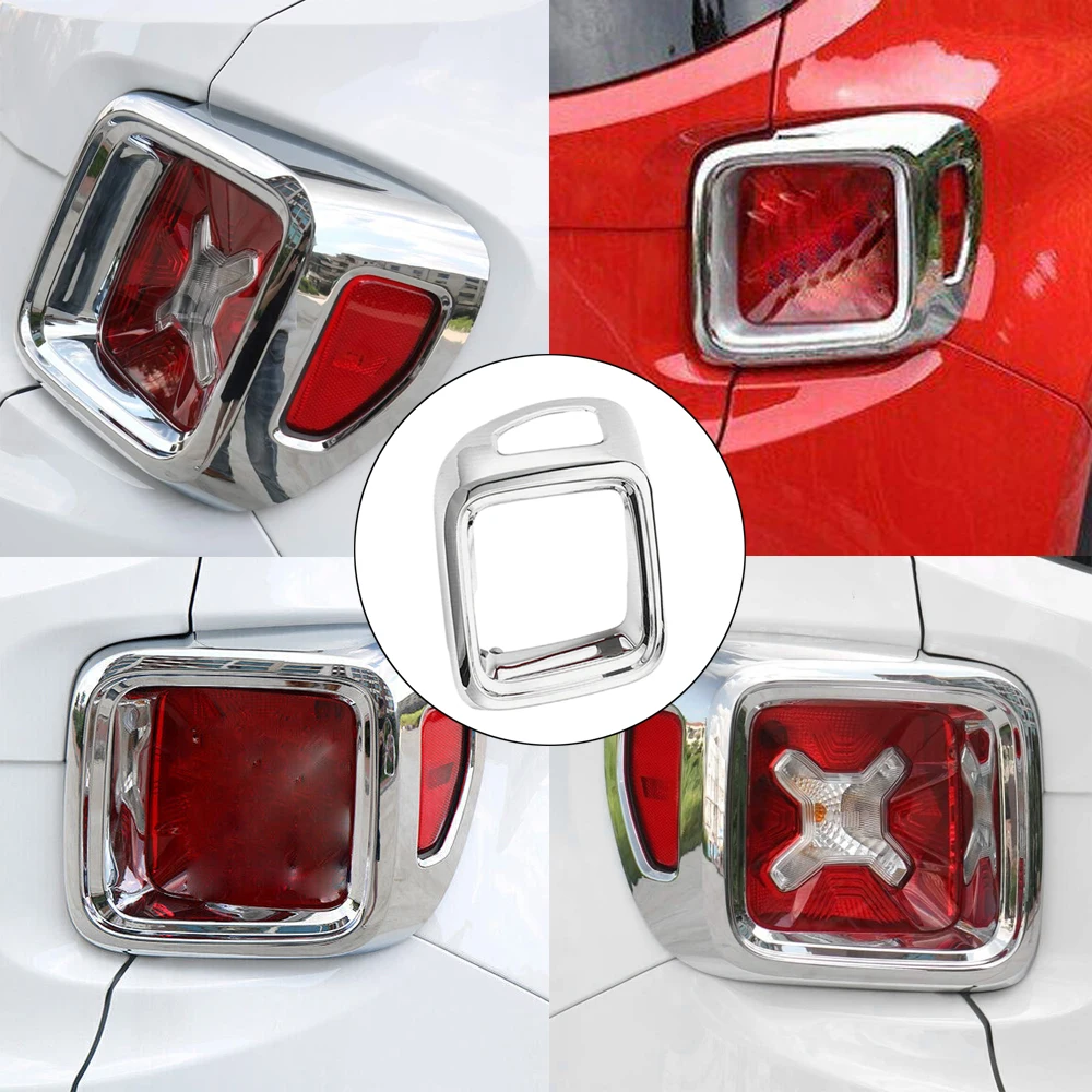 For Jeep Renegade 2016-2018 Rear Lamp Cover Trim Chrome Taillight Cover Trim Taillight Cover Guard Car Accessories