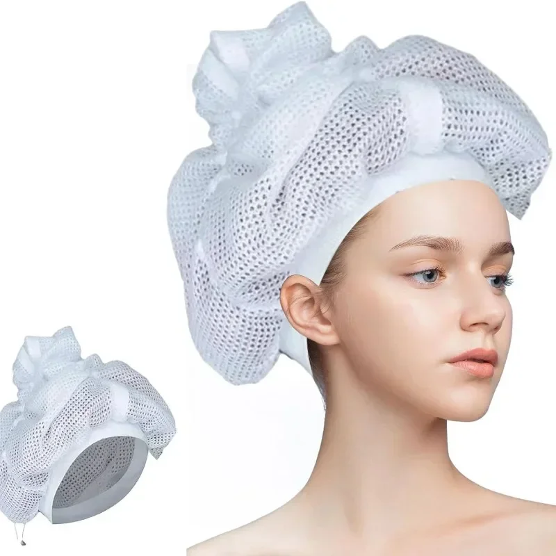 Cuffia a Rete per Asciugatura Rapida dei Capelli Ricci, Bonnet Regolabile, Asciugamano per Capelli ad Asciugatura Veloce, Cappello da Bagno