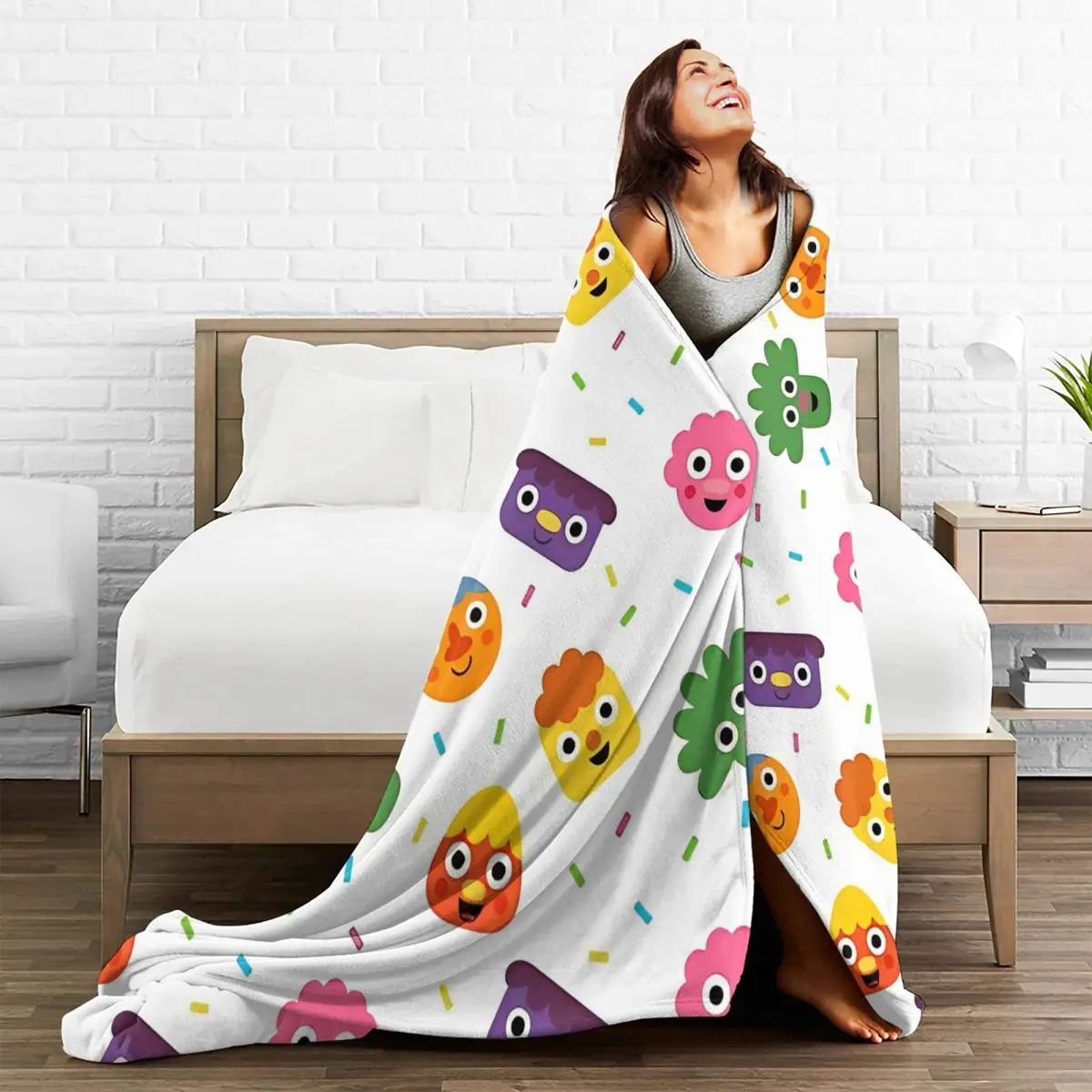 Noodle & Pals Warm Blankets Cartoon Airplane Travel Plush Bedding Throws Fluffy Bedroom Flannel Bedspread Sofa Bed Cover 5