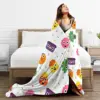 Noodle & Pals Warm Blankets Cartoon Airplane Travel Plush Bedding Throws Fluffy Bedroom Flannel Bedspread Sofa Bed Cover 5